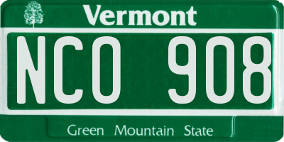 VT license plate NCO908