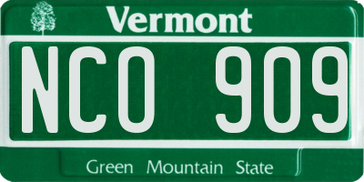 VT license plate NCO909