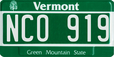 VT license plate NCO919