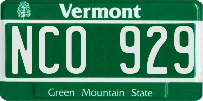 VT license plate NCO929