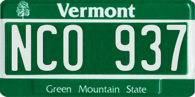 VT license plate NCO937