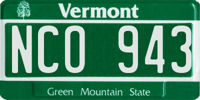 VT license plate NCO943