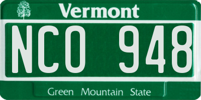 VT license plate NCO948