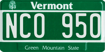 VT license plate NCO950