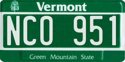 VT license plate NCO951