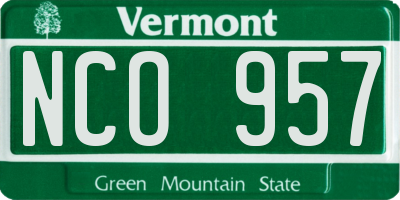 VT license plate NCO957