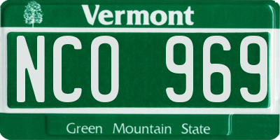 VT license plate NCO969