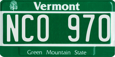 VT license plate NCO970