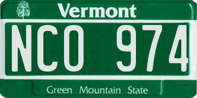 VT license plate NCO974
