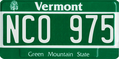 VT license plate NCO975