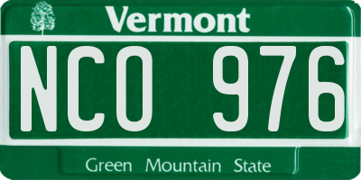 VT license plate NCO976