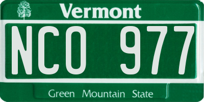 VT license plate NCO977