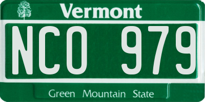 VT license plate NCO979