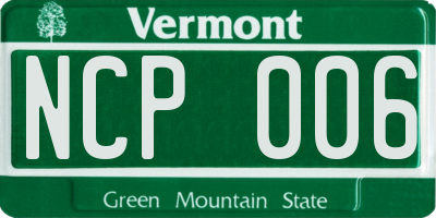 VT license plate NCP006