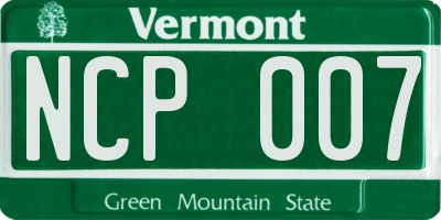 VT license plate NCP007