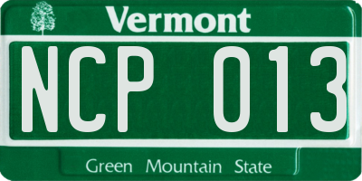 VT license plate NCP013