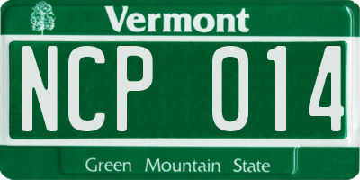 VT license plate NCP014