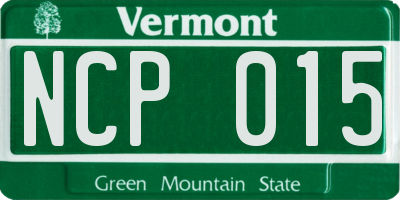 VT license plate NCP015