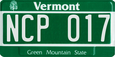 VT license plate NCP017