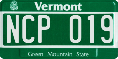 VT license plate NCP019