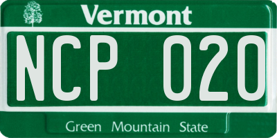 VT license plate NCP020