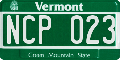 VT license plate NCP023