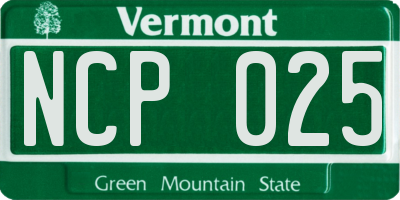 VT license plate NCP025