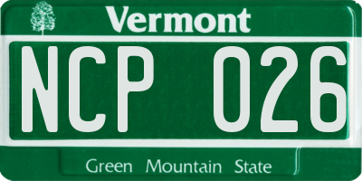 VT license plate NCP026