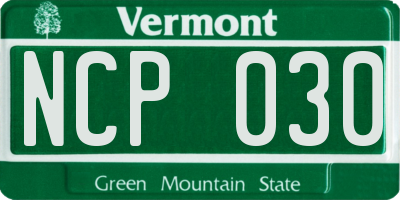 VT license plate NCP030
