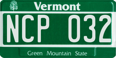 VT license plate NCP032