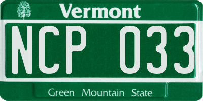VT license plate NCP033