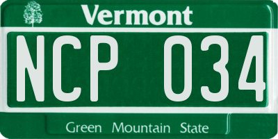 VT license plate NCP034