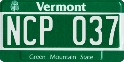 VT license plate NCP037