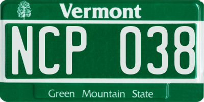 VT license plate NCP038