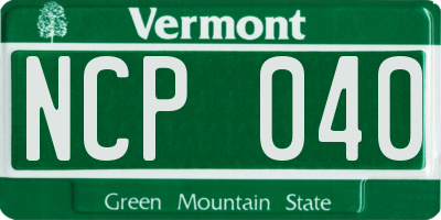 VT license plate NCP040