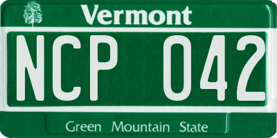 VT license plate NCP042