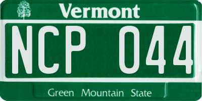VT license plate NCP044