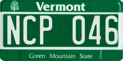 VT license plate NCP046