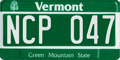 VT license plate NCP047
