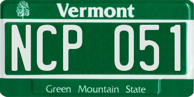 VT license plate NCP051