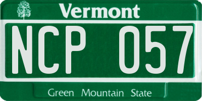 VT license plate NCP057