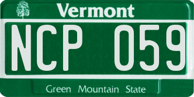 VT license plate NCP059