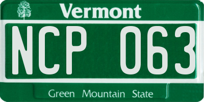 VT license plate NCP063
