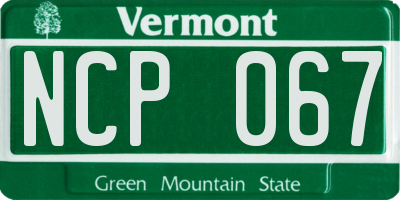 VT license plate NCP067