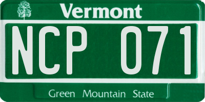 VT license plate NCP071