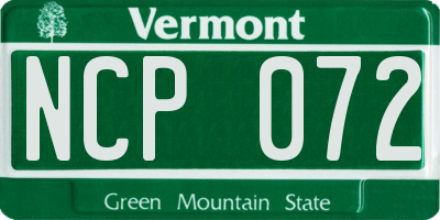VT license plate NCP072