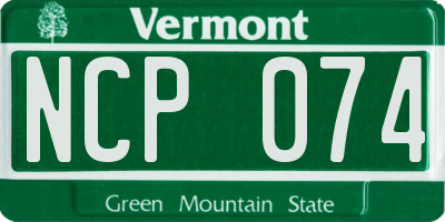VT license plate NCP074
