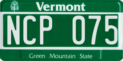 VT license plate NCP075