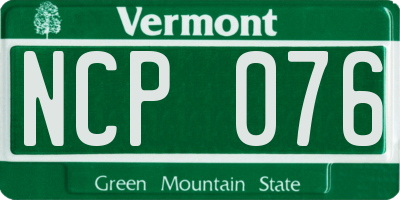 VT license plate NCP076