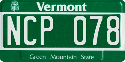 VT license plate NCP078